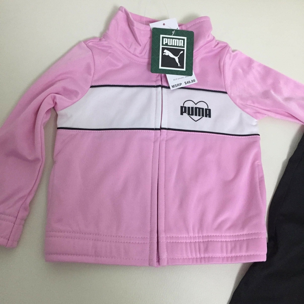 Puma pink baby girl active pants set 0013 - Picture 4 of 8